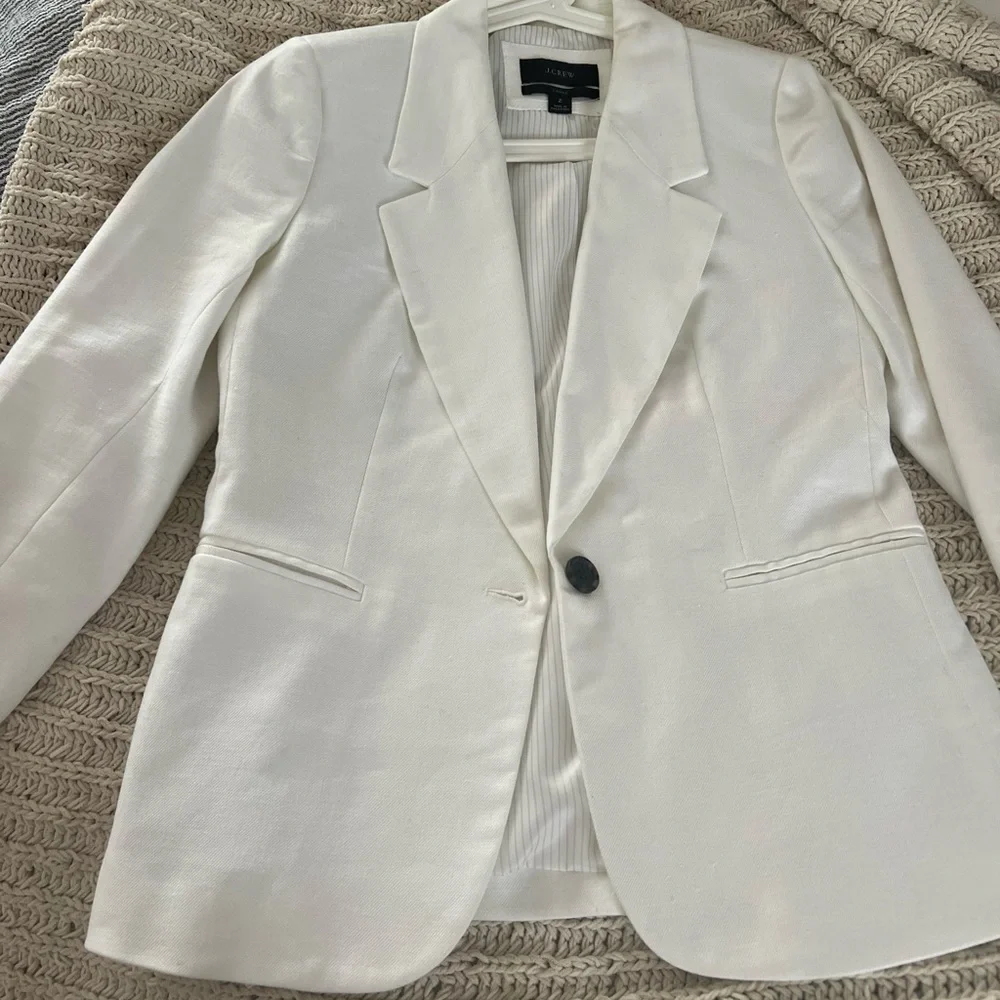 J. Crew Cream Blazer Jacket - Picture 3 of 9